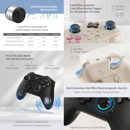 จอยเกมไร้สาย GuliKit Pro Controller NS38 KK3 PRO สีดำ_4